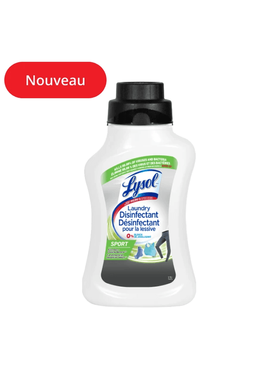 Packshot de Lysol Désinfectant pour le Linge - Sport avec badge "Nouveau"