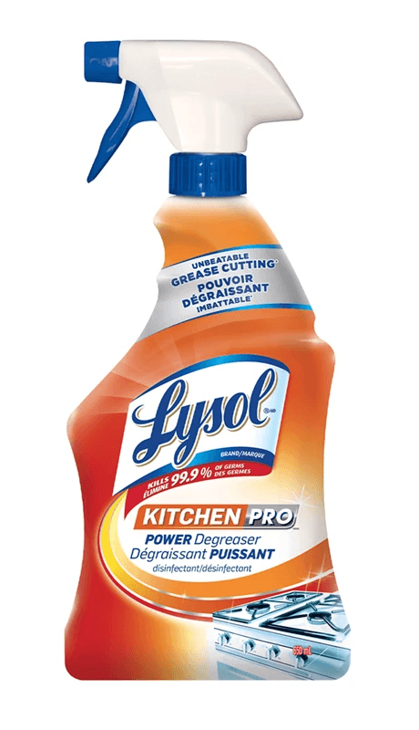 Packshot de Lysol Nettoyant de cuisine antibactérien, dégraissant puissant Kitchen-Pro