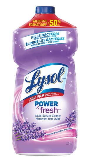 Packshot de Lysol Nettoyant Multi-Surfaces - Power & Fresh Brise de Lavande 1,2 L