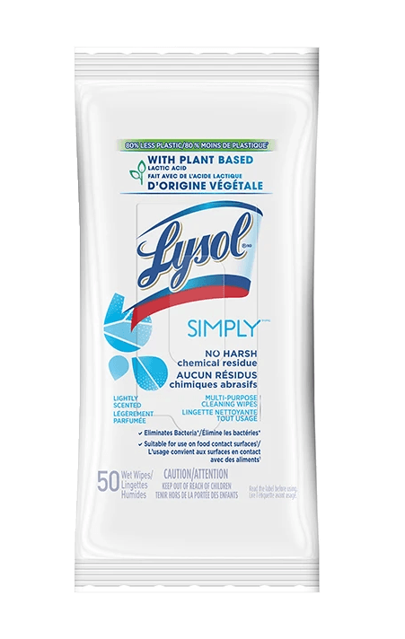 Packshot of Lysol Disinfecting Wipes Simply Flatpack - Unscented 50 ct
