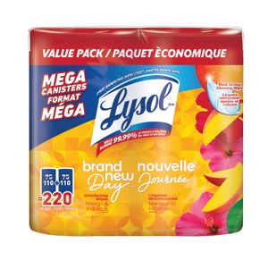 Packshot of Lysol Disinfecting Wipes - Brand New Day Mango and Hibiscus, 2x110 ct