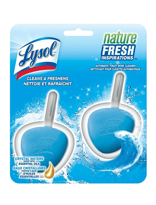 Packshot de Lysol Nettoyant Automatique pour Cuvette - Inspirations Nature Fraîche Crystal Waters