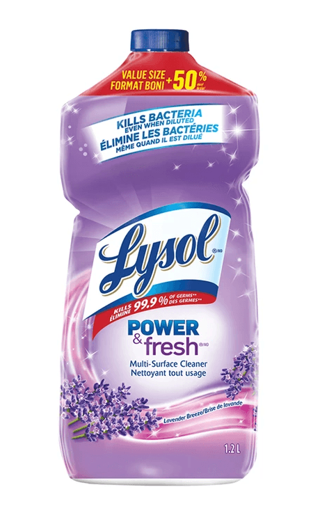 Packshot de Lysol Nettoyant Multi-Surfaces - Power & Fresh Brise de Lavande 1,2 L