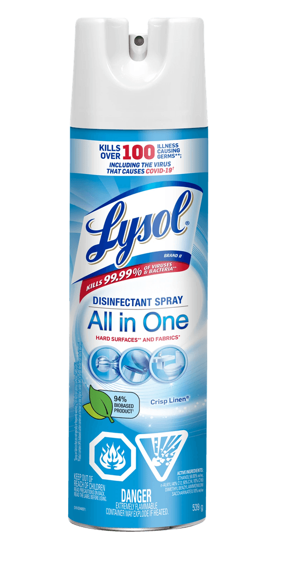 Packshot of Lysol Disinfectant Spray - All in One 539g