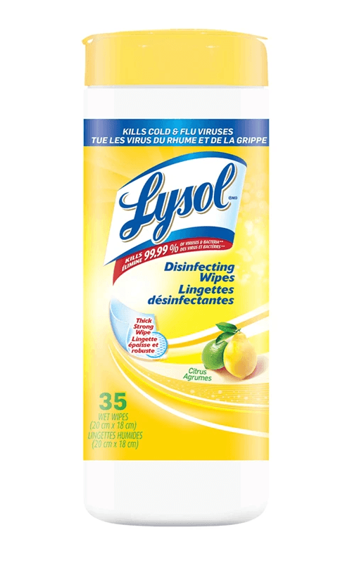 Packshot de Lingettes Désinfectantes Lysol - Agrumes
