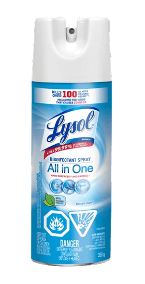 Packshot of Lysol Disinfectant Spray - All in One 350 g