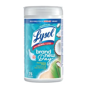 Packshot of Lysol Disinfecting Wipes - Brand New Day Coconut and Sea Minerals, 75 ct