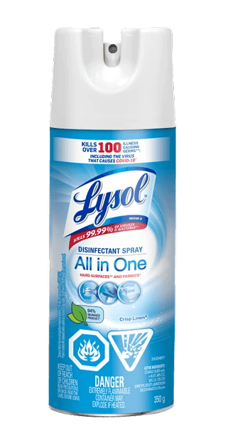 Packshot of Lysol Disinfectant Spray -  All in One 350 g