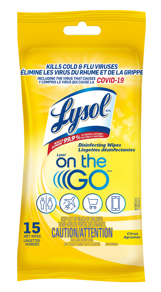 Packshot of Lysol Disinfecting Wipes - On The Go