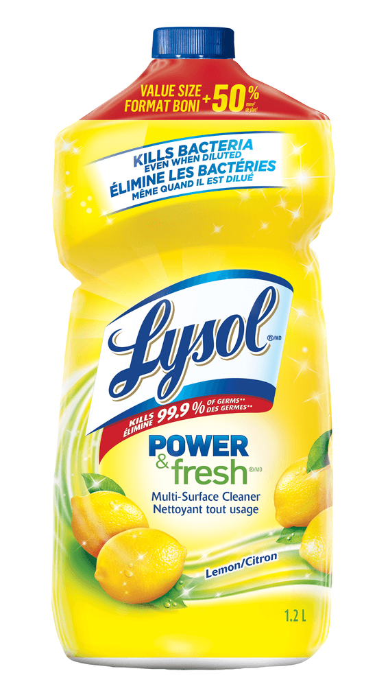 Packshot of Lysol Multi-Surface Cleaner - Power & Fresh Lemon 1.2L