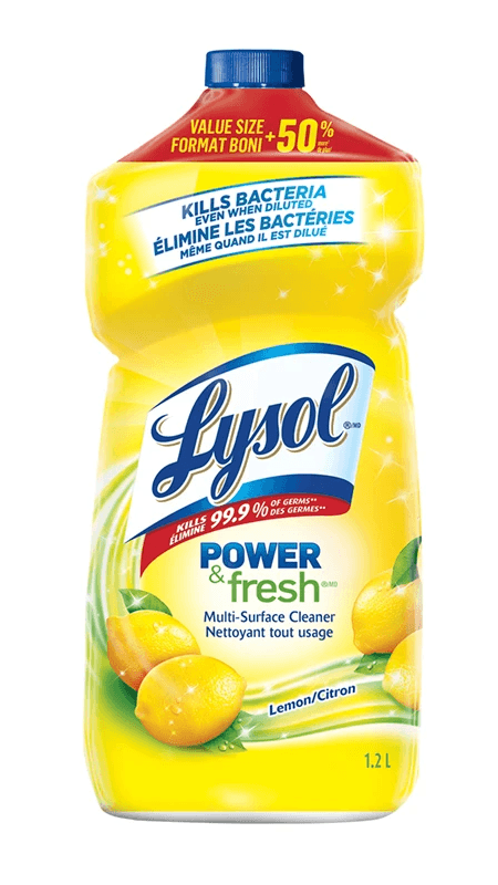 Packshot de Lysol Nettoyant Multi-Surfaces - Power & Fresh Citron 1,2 L